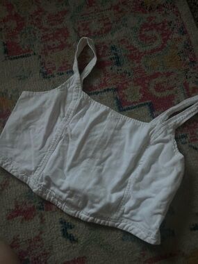 Pilcro White Strapless Smocked Bandeau Top XL